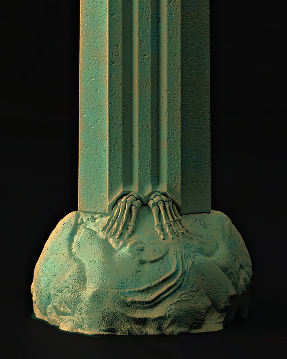 Cristo del Oterror en bronce, detalle de la base