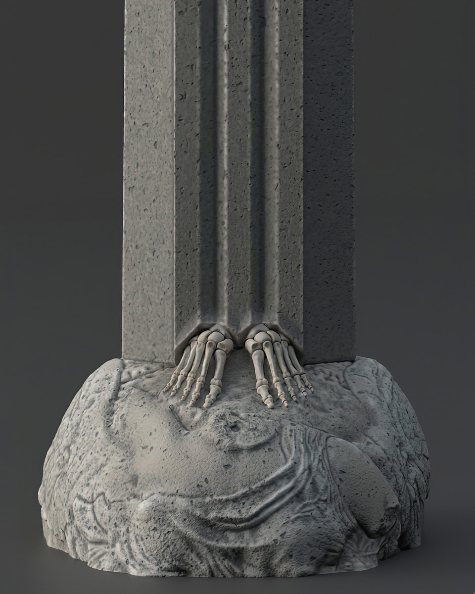 Lámina del Cristo del Oterror, detalle de la base